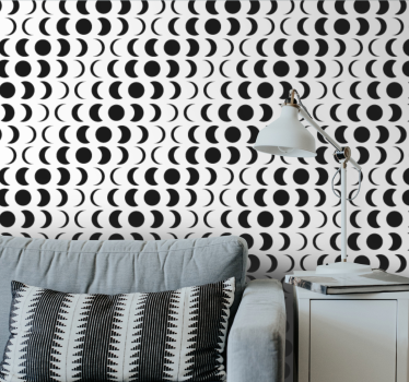 Fekete kör alakú minta Tapéta Geometriai - TenStickers