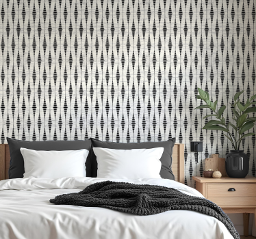 Fekete rabaul ikat geometrikus tapéta - TenStickers