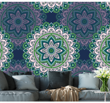 Festett üveg mandala tapéta festmények - TenStickers