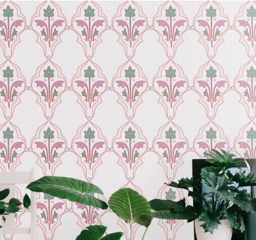 Formalizált virágmintás vintage tapéta - TenStickers