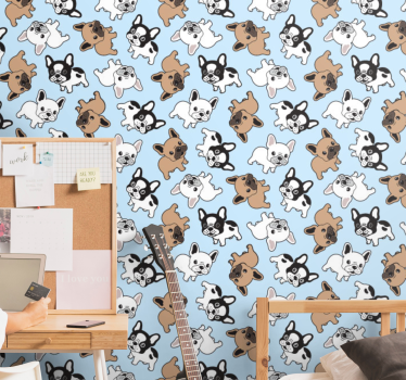 Francia bulldog mintás tapéta hálószobához - TenStickers