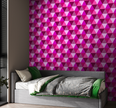 Fukszia geometriai rózsaszín tapéta - TenStickers