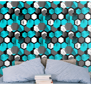 Geometriai hatszögek Tapéta Geometriai - TenStickers