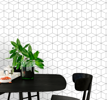 Geometriai kocka mintás négyzetmintás tapéta - TenStickers