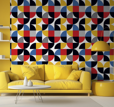 Geometriai körök fúziója Tapéta Geometriai - TenStickers