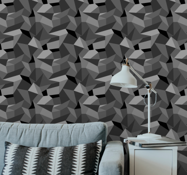 Geometriai mélységek fekete geometrikus háromszög tapéta - TenStickers