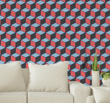 Geometriai négyzetek 3d geometriai alakzat háttérkép - TenStickers