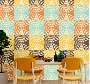 Geometriai spirális négyzetek Tapéta Geometriai - TenStickers