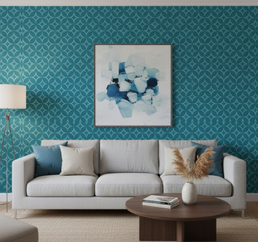Kék elegáns körök tapéta geometriai - TenStickers