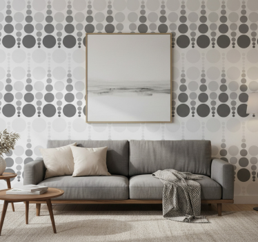 Színes körök szürke árnyalatokban - tapéta geometriai - TenStickers