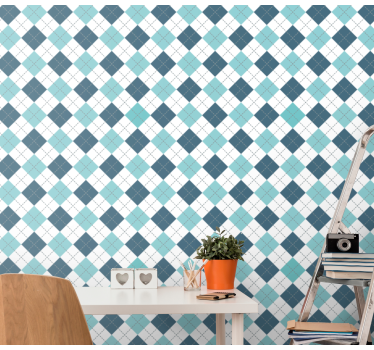 Geometrikus argyle minta Tapéta Négyzet alakú tapéta - TenStickers