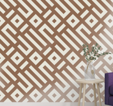 Geometrikus design föld tónusú modern tapéta - TenStickers