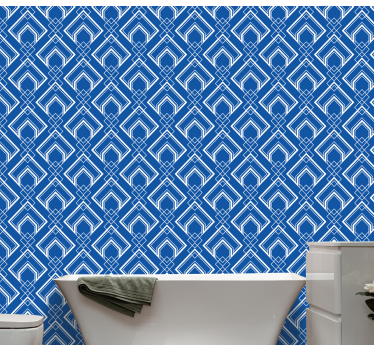 Geometrikus kék minta Tapéta Geometriai - TenStickers