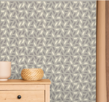 Geometrikus krémszínű háromszög mintás geometrikus tapéta - TenStickers