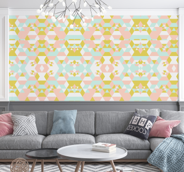 Geometrikus pasztell minta Nappali tapéta - TenStickers