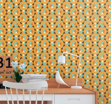 Geometrikus retro nyomtatás Tapéta Geometriai - TenStickers