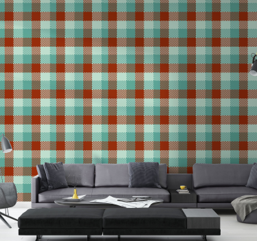 Gingham minta Tapéta Geometriai - TenStickers