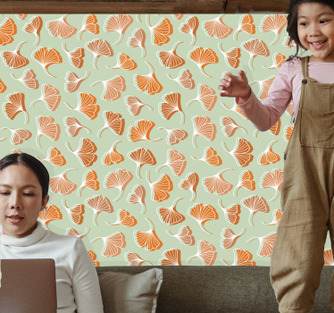 Gingko levél minta Tapéta levelek - TenStickers