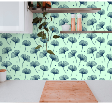 Ginkgo levél minta Tapéta levelek - TenStickers