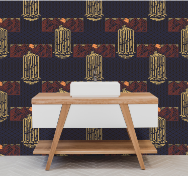 Retro vízesés táj Vintage tapétaek - TenStickers