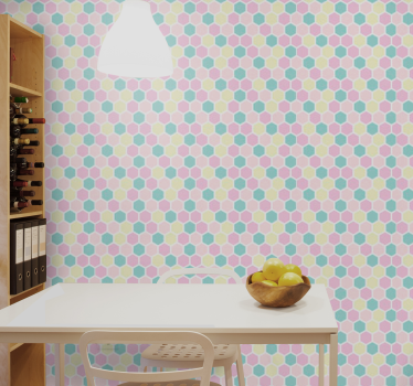 Hatszög minta Tapéta Geometriai - TenStickers
