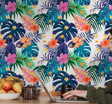 Hawaii színes virágok természet tapéta - TenStickers