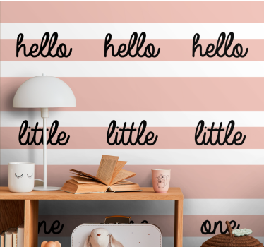 Hello a bézs csíkokon Tapéta felirat - TenStickers