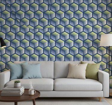 Hexagonális kocka minta tapéta geometriai - TenStickers