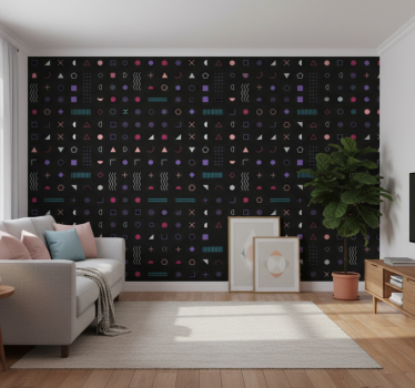 Játékos formák tapéta geometriai - TenStickers