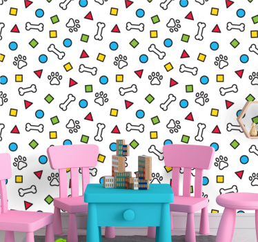 Játékos kisállat motívumok Tapéta Kutya Tapéták - TenStickers