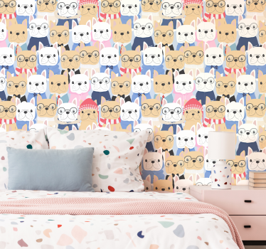 Bulldog kölykök Tapéta Kutya Tapéták - TenStickers