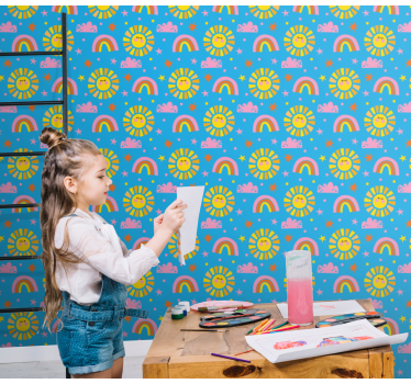 Játékos szivárványok Gyerekszoba tapéta - TenStickers