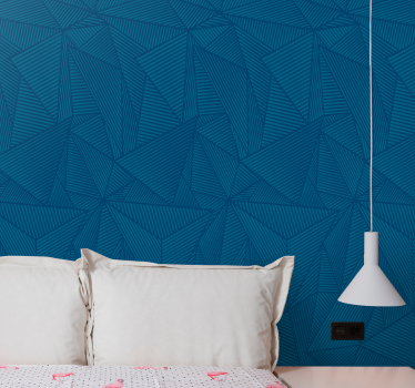 Kék geometriai egyszerű minta hagy tapéta - TenStickers