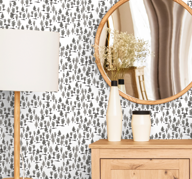 Kis fák kinfolk mintás modern tapéta - TenStickers