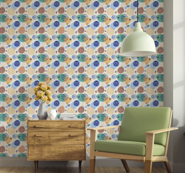 Körkörös retro minták Tapéta Geometriai - TenStickers