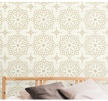 Krém mandala mintás retro háttérkép - TenStickers