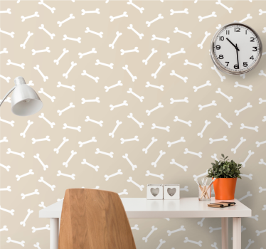 Kutya csontok bézs háttér tapéta hálószoba - TenStickers