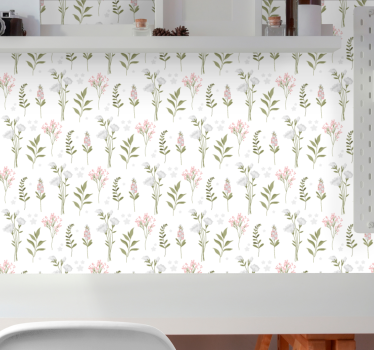 Minimalista vadvirág mintás hálószoba tapéta - TenStickers