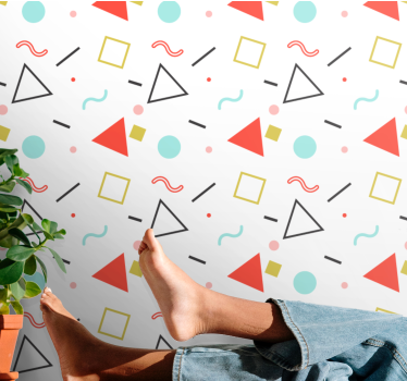Minta színek és vicces geometriai formák geometriai szőnyegek - TenStickers