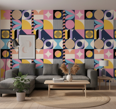 Modern tapéta - geometrikus művészet többalakú festmény - TenStickers