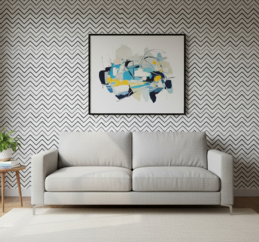 Modern tapéta geometrikus zikk-zakk mintával - TenStickers