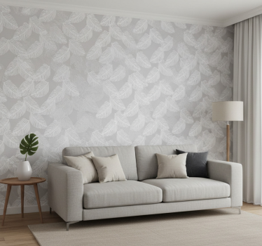 Modern tapéta szürke minimalista virágos - TenStickers