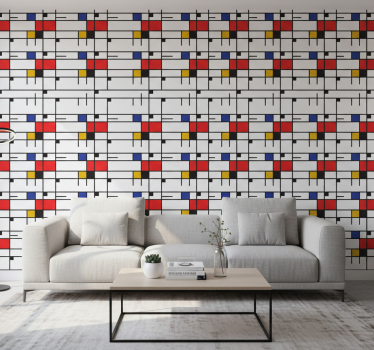 Mondrian geometrikus művészet tapéta modern - TenStickers