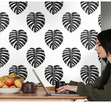 Monstera levél minta Tapéta levelek - TenStickers