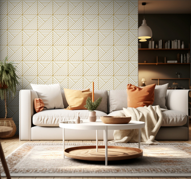 Nappali tapéta arany geometriai vonalak - TenStickers
