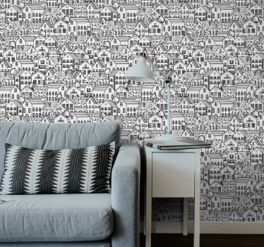 Nappali tapéta városi motívumok - TenStickers