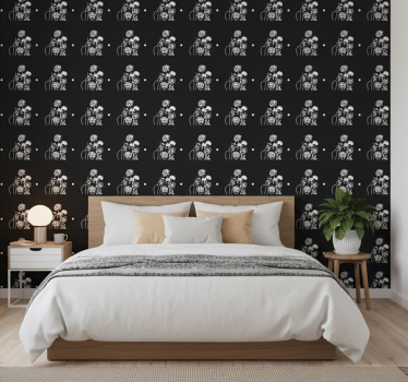 Nő és napraforgók minimalista design tapéta virágok - TenStickers
