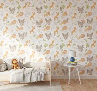 Nordikus minimalista szafari gyerekszoba tapéta - TenStickers
