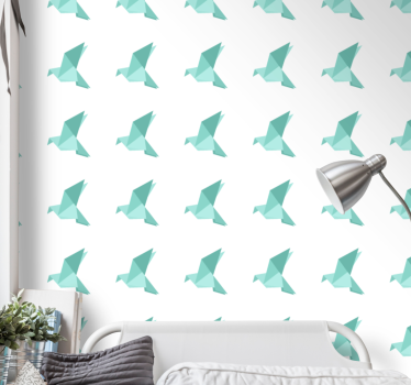 Origami madár minta gyerekszoba tapéta - TenStickers