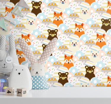 Patchwork állat gyerek design gyerek tapéta - TenStickers
